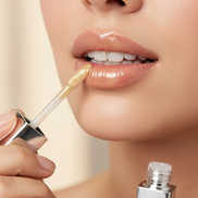 Model applying coconut vanilla lip oil